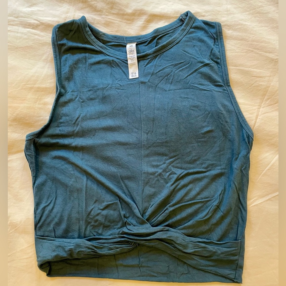 Alo Teal Cover Tank, Size XS